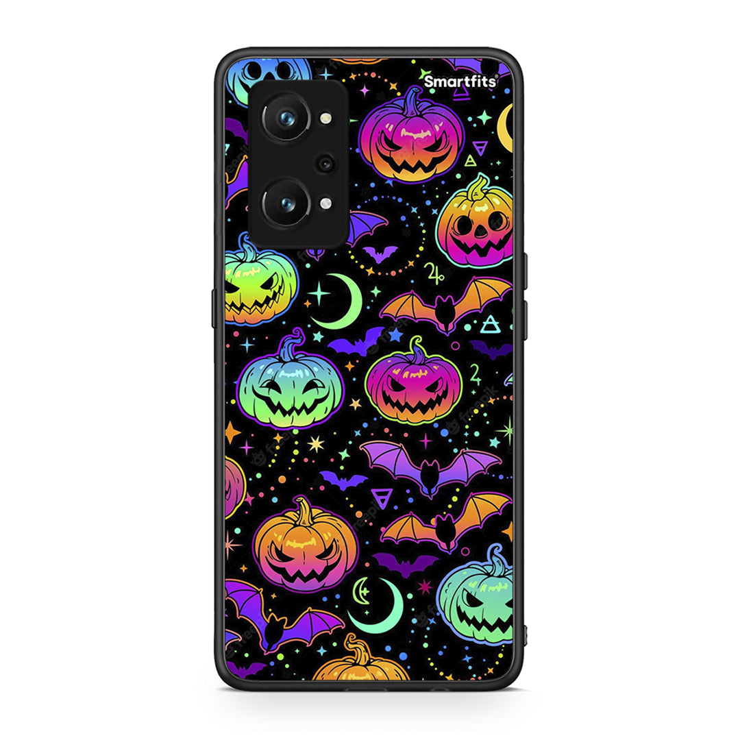 Realme GT Neo 3T Neon Halloween θήκη από τη Smartfits με σχέδιο στο πίσω μέρος και μαύρο περίβλημα | Smartphone case with colorful back and black bezels by Smartfits