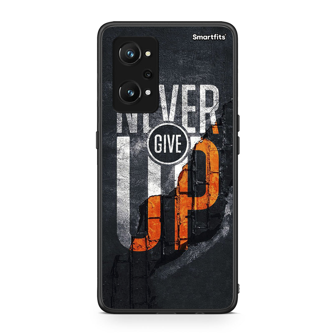 Realme GT Neo 3T Never Give Up Θήκη Αγίου Βαλεντίνου από τη Smartfits με σχέδιο στο πίσω μέρος και μαύρο περίβλημα | Smartphone case with colorful back and black bezels by Smartfits