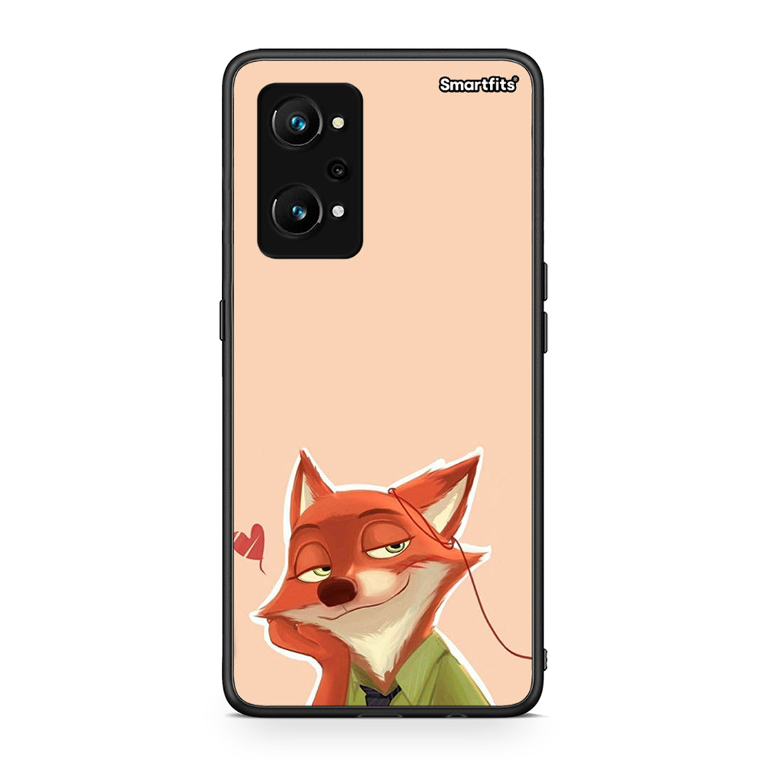 Realme GT Neo 3T Nick Wilde And Judy Hopps Love 1 θήκη από τη Smartfits με σχέδιο στο πίσω μέρος και μαύρο περίβλημα | Smartphone case with colorful back and black bezels by Smartfits