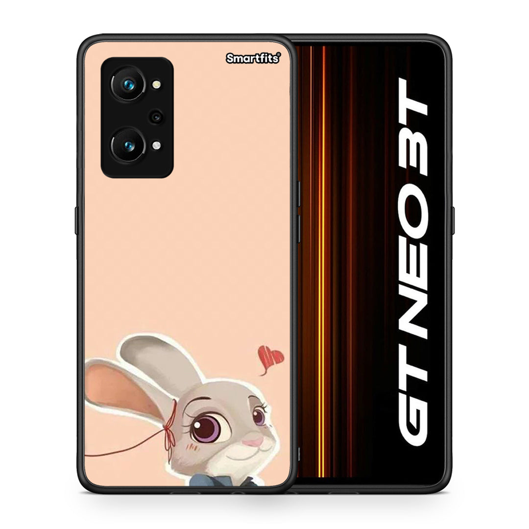 Θήκη Realme GT Neo 3T Nick Wilde And Judy Hopps Love 2 από τη Smartfits με σχέδιο στο πίσω μέρος και μαύρο περίβλημα | Realme GT Neo 3T Nick Wilde And Judy Hopps Love 2 case with colorful back and black bezels