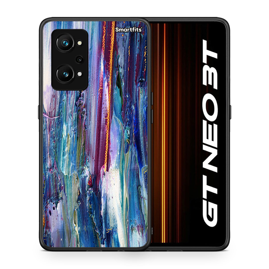 Θήκη Realme GT Neo 3T Winter Paint από τη Smartfits με σχέδιο στο πίσω μέρος και μαύρο περίβλημα | Realme GT Neo 3T Winter Paint case with colorful back and black bezels
