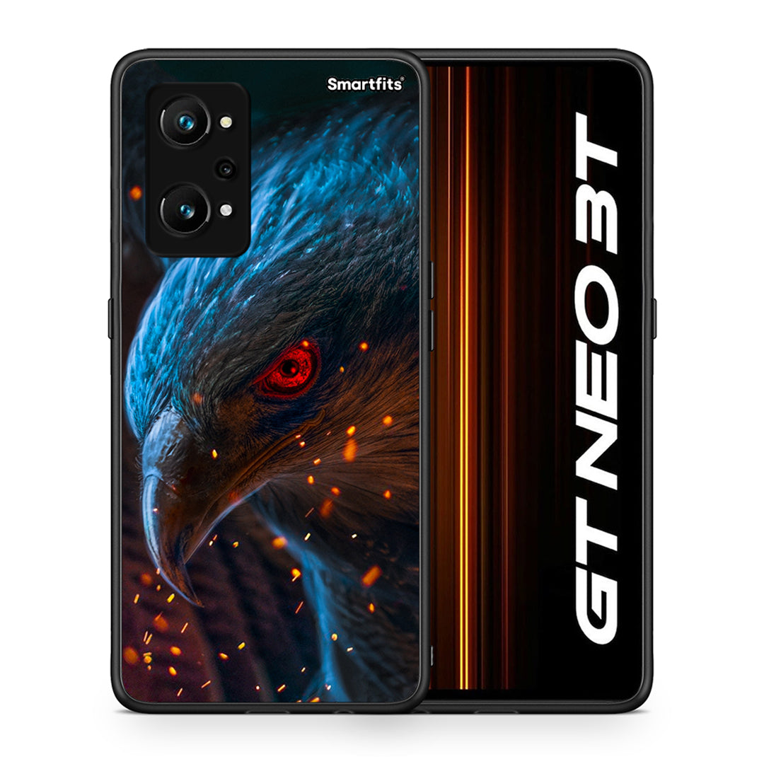 Θήκη Realme GT Neo 3T Eagle PopArt από τη Smartfits με σχέδιο στο πίσω μέρος και μαύρο περίβλημα | Realme GT Neo 3T Eagle PopArt case with colorful back and black bezels