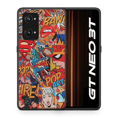 Θήκη Realme GT Neo 3T PopArt OMG από τη Smartfits με σχέδιο στο πίσω μέρος και μαύρο περίβλημα | Realme GT Neo 3T PopArt OMG case with colorful back and black bezels