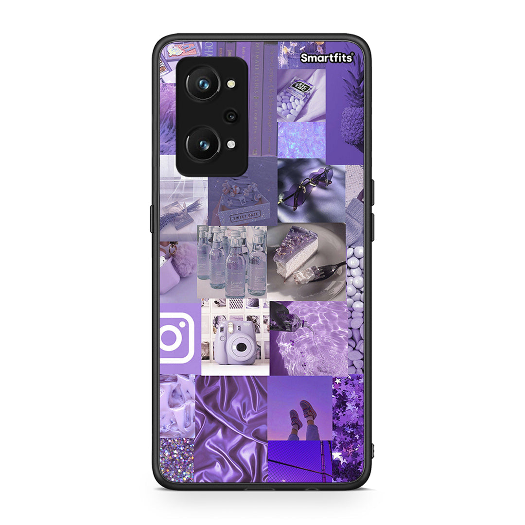Realme GT Neo 3T Purple Aesthetic Collage θήκη από τη Smartfits με σχέδιο στο πίσω μέρος και μαύρο περίβλημα | Smartphone case with colorful back and black bezels by Smartfits