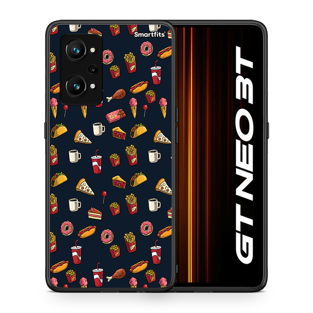 Θήκη Realme GT Neo 3T Hungry Random από τη Smartfits με σχέδιο στο πίσω μέρος και μαύρο περίβλημα | Realme GT Neo 3T Hungry Random case with colorful back and black bezels