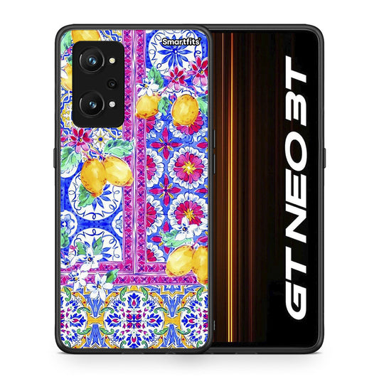 Θήκη Realme GT Neo 3T Retro Spring από τη Smartfits με σχέδιο στο πίσω μέρος και μαύρο περίβλημα | Realme GT Neo 3T Retro Spring case with colorful back and black bezels