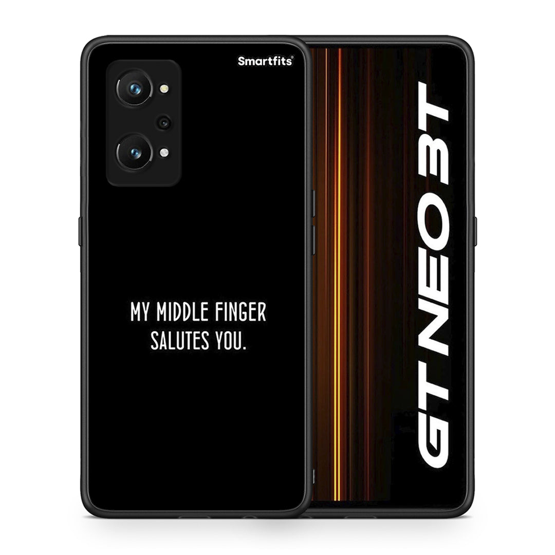 Θήκη Realme GT Neo 3T Salute από τη Smartfits με σχέδιο στο πίσω μέρος και μαύρο περίβλημα | Realme GT Neo 3T Salute case with colorful back and black bezels
