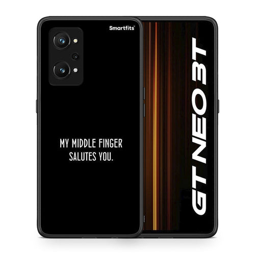 Θήκη Realme GT Neo 3T Salute από τη Smartfits με σχέδιο στο πίσω μέρος και μαύρο περίβλημα | Realme GT Neo 3T Salute case with colorful back and black bezels