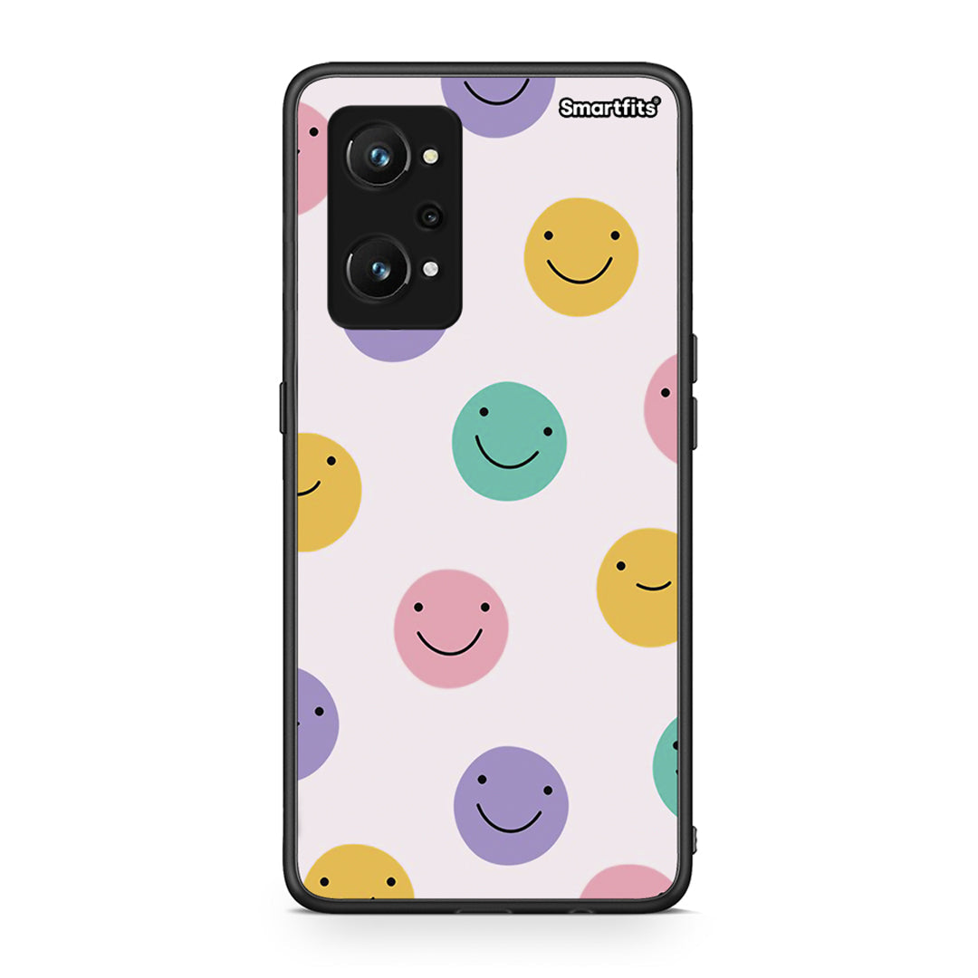 Realme GT Neo 3T Smiley Faces θήκη από τη Smartfits με σχέδιο στο πίσω μέρος και μαύρο περίβλημα | Smartphone case with colorful back and black bezels by Smartfits