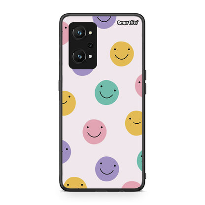 Realme GT Neo 3T Smiley Faces θήκη από τη Smartfits με σχέδιο στο πίσω μέρος και μαύρο περίβλημα | Smartphone case with colorful back and black bezels by Smartfits