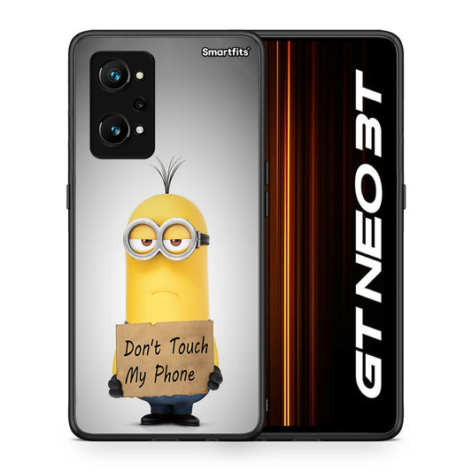 Θήκη Realme GT Neo 3T Minion Text από τη Smartfits με σχέδιο στο πίσω μέρος και μαύρο περίβλημα | Realme GT Neo 3T Minion Text case with colorful back and black bezels