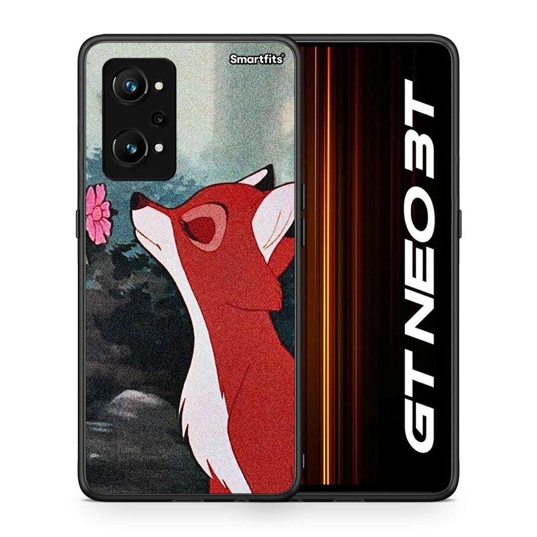 Θήκη Realme GT Neo 3T Tod And Vixey Love 2 από τη Smartfits με σχέδιο στο πίσω μέρος και μαύρο περίβλημα | Realme GT Neo 3T Tod And Vixey Love 2 case with colorful back and black bezels