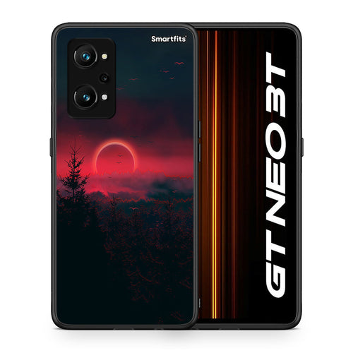 Θήκη Realme GT Neo 3T Sunset Tropic από τη Smartfits με σχέδιο στο πίσω μέρος και μαύρο περίβλημα | Realme GT Neo 3T Sunset Tropic case with colorful back and black bezels