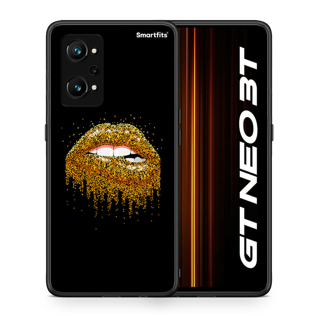 Θήκη Realme GT Neo 3T Golden Valentine από τη Smartfits με σχέδιο στο πίσω μέρος και μαύρο περίβλημα | Realme GT Neo 3T Golden Valentine case with colorful back and black bezels
