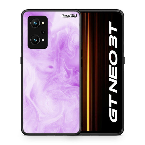 Θήκη Realme GT Neo 3T Lavender Watercolor από τη Smartfits με σχέδιο στο πίσω μέρος και μαύρο περίβλημα | Realme GT Neo 3T Lavender Watercolor case with colorful back and black bezels