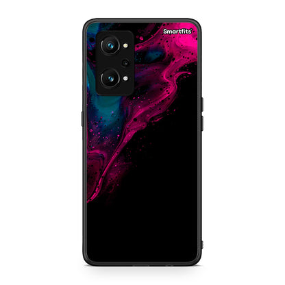 4 - Realme GT Neo 3T Pink Black Watercolor case, cover, bumper