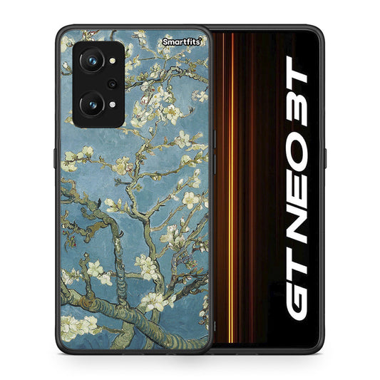 Θήκη Realme GT Neo 3T White Blossoms από τη Smartfits με σχέδιο στο πίσω μέρος και μαύρο περίβλημα | Realme GT Neo 3T White Blossoms case with colorful back and black bezels