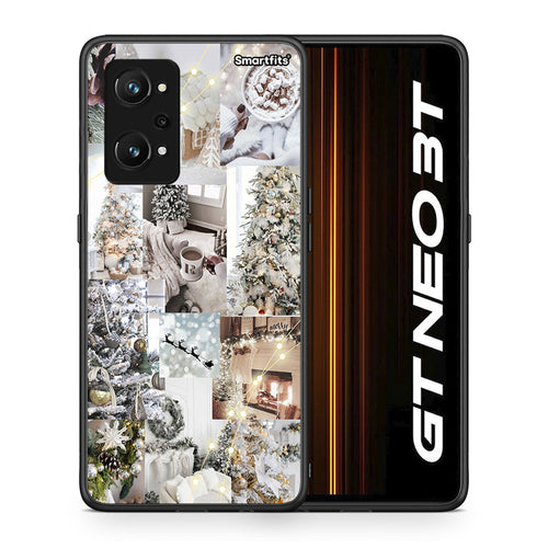 Θήκη Realme GT Neo 3T White Christmas από τη Smartfits με σχέδιο στο πίσω μέρος και μαύρο περίβλημα | Realme GT Neo 3T White Christmas case with colorful back and black bezels