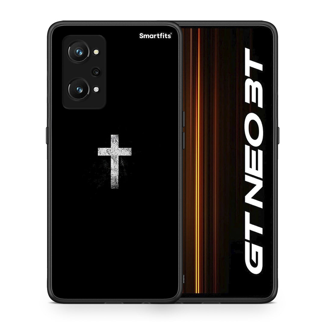 Θήκη Realme GT Neo 3T White Cross από τη Smartfits με σχέδιο στο πίσω μέρος και μαύρο περίβλημα | Realme GT Neo 3T White Cross case with colorful back and black bezels