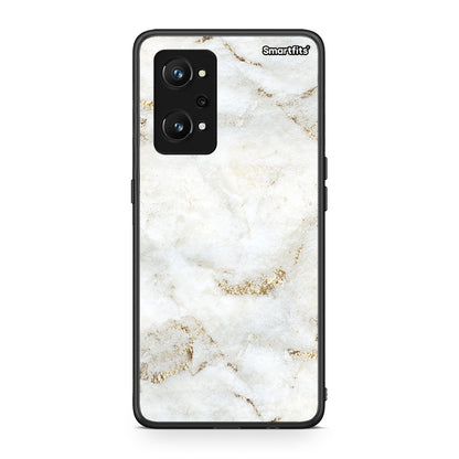 Realme GT Neo 3T White Gold Marble θήκη από τη Smartfits με σχέδιο στο πίσω μέρος και μαύρο περίβλημα | Smartphone case with colorful back and black bezels by Smartfits