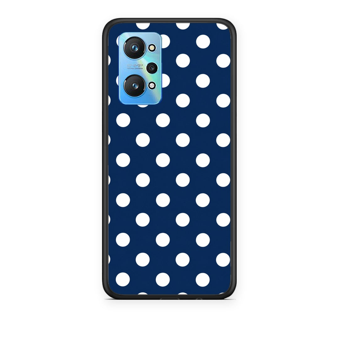 Θήκη Realme GT Neo 3T White Large Polka Dots on Navy από τη Smartfits με σχέδιο στο πίσω μέρος και μαύρο περίβλημα | Realme GT Neo 3T White Large Polka Dots on Navy case with colorful back and black bezels