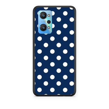 Θήκη Realme GT Neo 3T White Large Polka Dots on Navy από τη Smartfits με σχέδιο στο πίσω μέρος και μαύρο περίβλημα | Realme GT Neo 3T White Large Polka Dots on Navy case with colorful back and black bezels