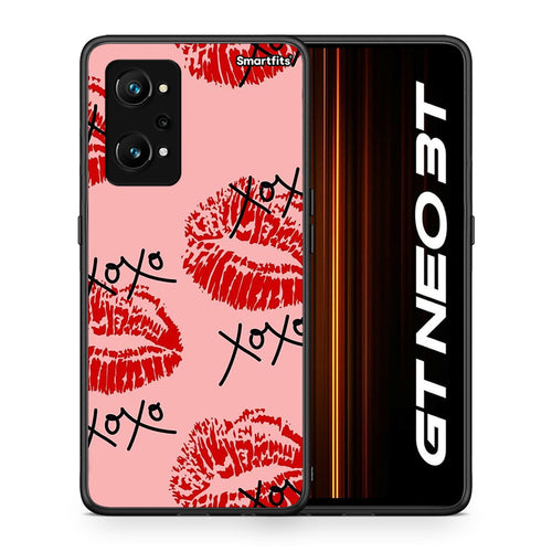 Θήκη Realme GT Neo 3T XOXO Lips από τη Smartfits με σχέδιο στο πίσω μέρος και μαύρο περίβλημα | Realme GT Neo 3T XOXO Lips case with colorful back and black bezels