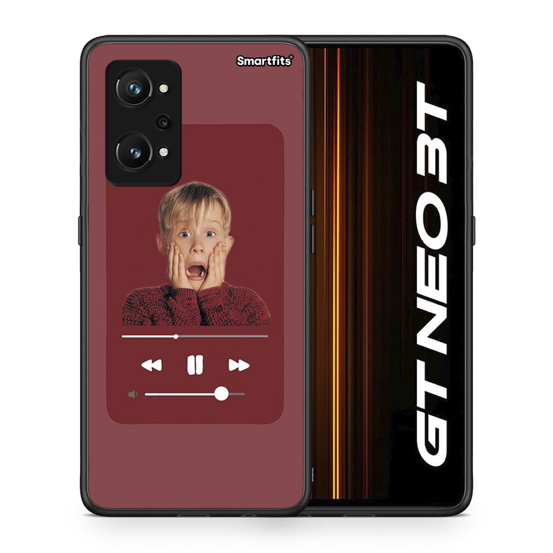 Θήκη Realme GT Neo 3T Xmas Alone Music από τη Smartfits με σχέδιο στο πίσω μέρος και μαύρο περίβλημα | Realme GT Neo 3T Xmas Alone Music case with colorful back and black bezels