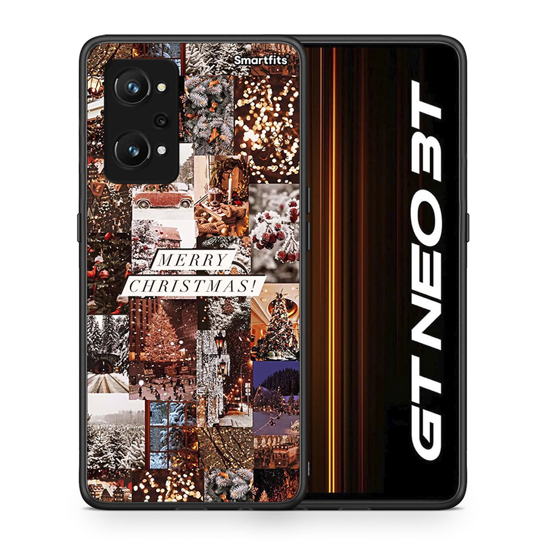 Θήκη Realme GT Neo 3T Xmas Collage από τη Smartfits με σχέδιο στο πίσω μέρος και μαύρο περίβλημα | Realme GT Neo 3T Xmas Collage case with colorful back and black bezels