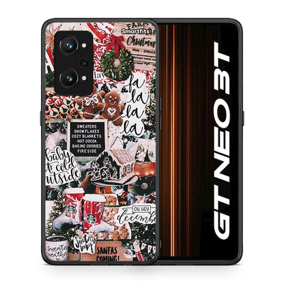 Θήκη Realme GT Neo 3T Xmas Habbits από τη Smartfits με σχέδιο στο πίσω μέρος και μαύρο περίβλημα | Realme GT Neo 3T Xmas Habbits case with colorful back and black bezels