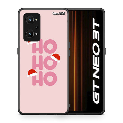 Θήκη Realme GT Neo 3T Xmas Ho Ho Ho από τη Smartfits με σχέδιο στο πίσω μέρος και μαύρο περίβλημα | Realme GT Neo 3T Xmas Ho Ho Ho case with colorful back and black bezels