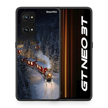 Θήκη Realme GT Neo 3T Xmas Train από τη Smartfits με σχέδιο στο πίσω μέρος και μαύρο περίβλημα | Realme GT Neo 3T Xmas Train case with colorful back and black bezels