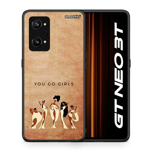 Θήκη Realme GT Neo 3T You Go Girl από τη Smartfits με σχέδιο στο πίσω μέρος και μαύρο περίβλημα | Realme GT Neo 3T You Go Girl case with colorful back and black bezels