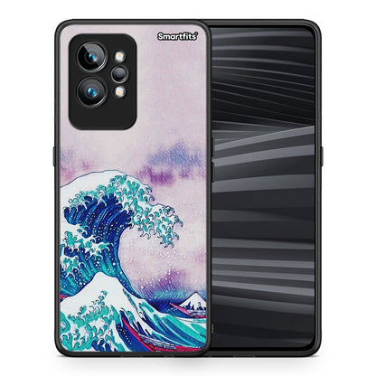 Θήκη Realme GT2 Blue Waves από τη Smartfits με σχέδιο στο πίσω μέρος και μαύρο περίβλημα | Realme GT2 Blue Waves Case with Colorful Back and Black Bezels