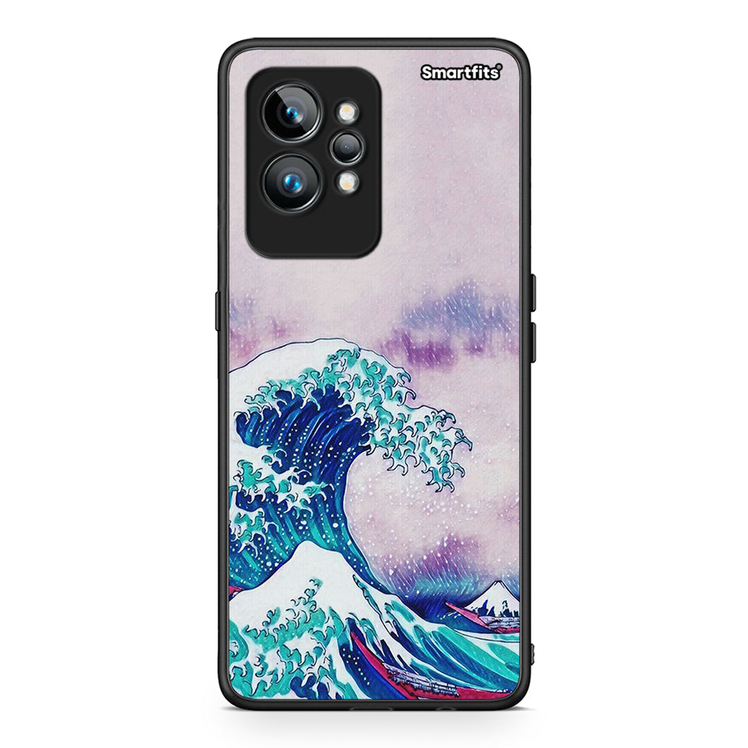 Θήκη Realme GT2 Blue Waves από τη Smartfits με σχέδιο στο πίσω μέρος και μαύρο περίβλημα | Realme GT2 Blue Waves Case with Colorful Back and Black Bezels