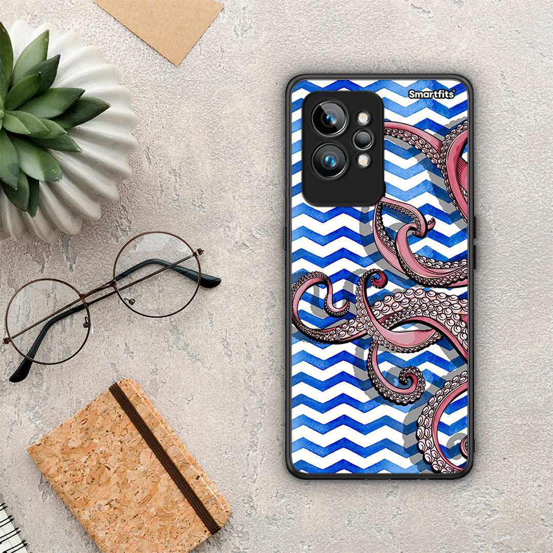 Θήκη Realme GT2 Chevron Devilfish από τη Smartfits με σχέδιο στο πίσω μέρος και μαύρο περίβλημα | Realme GT2 Chevron Devilfish Case with Colorful Back and Black Bezels