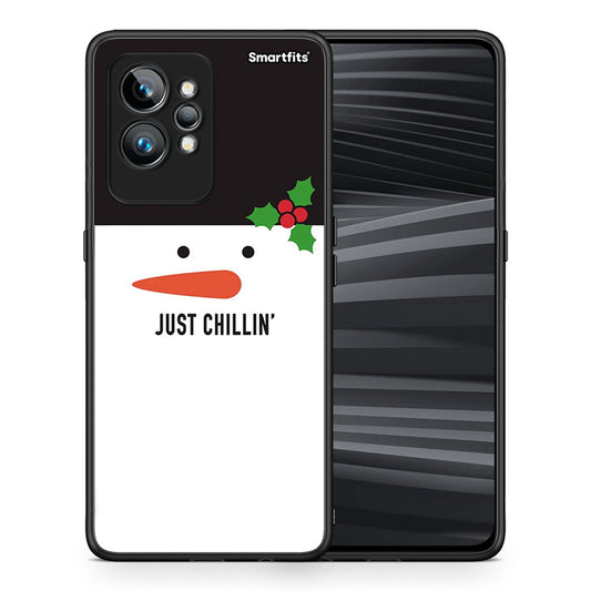 Θήκη Realme GT2 Pro Christmas Chillin από τη Smartfits με σχέδιο στο πίσω μέρος και μαύρο περίβλημα | Realme GT2 Pro Christmas Chillin Case with Colorful Back and Black Bezels