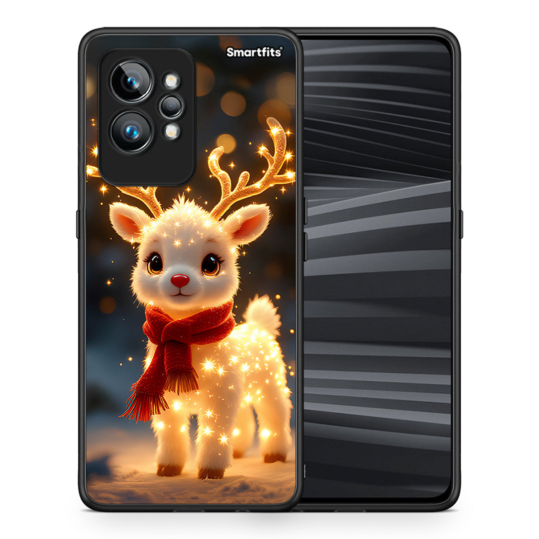 Θήκη Realme GT2 Pro Christmas Cutie από τη Smartfits με σχέδιο στο πίσω μέρος και μαύρο περίβλημα | Realme GT2 Pro Christmas Cutie Case with Colorful Back and Black Bezels