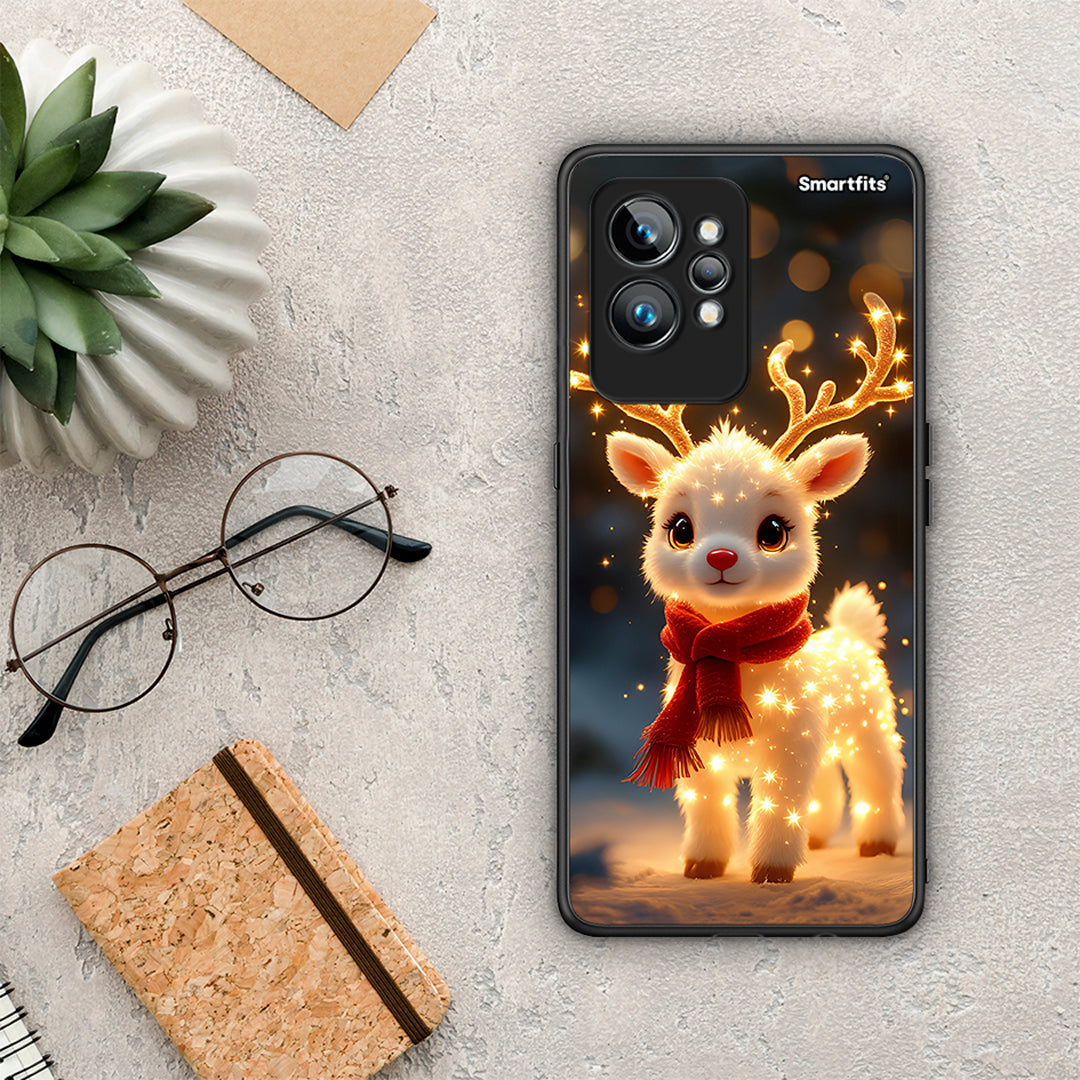 Θήκη Realme GT2 Pro Christmas Cutie από τη Smartfits με σχέδιο στο πίσω μέρος και μαύρο περίβλημα | Realme GT2 Pro Christmas Cutie Case with Colorful Back and Black Bezels