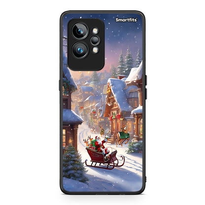 Θήκη Realme GT2 Pro Christmas Snow από τη Smartfits με σχέδιο στο πίσω μέρος και μαύρο περίβλημα | Realme GT2 Pro Christmas Snow Case with Colorful Back and Black Bezels