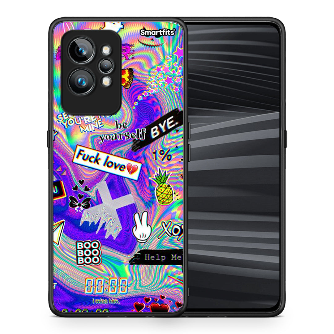 Θήκη Realme GT2 Game Over από τη Smartfits με σχέδιο στο πίσω μέρος και μαύρο περίβλημα | Realme GT2 Game Over Case with Colorful Back and Black Bezels