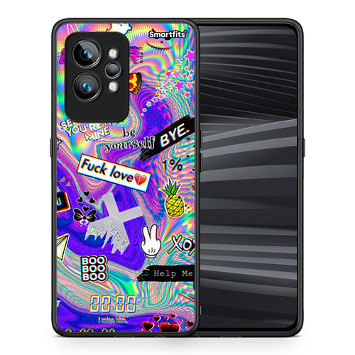 Θήκη Realme GT2 Game Over από τη Smartfits με σχέδιο στο πίσω μέρος και μαύρο περίβλημα | Realme GT2 Game Over Case with Colorful Back and Black Bezels