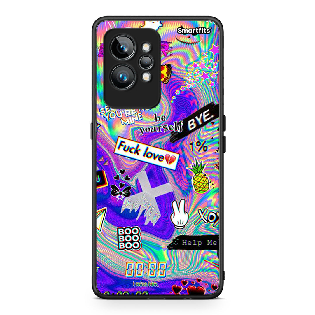Θήκη Realme GT2 Game Over από τη Smartfits με σχέδιο στο πίσω μέρος και μαύρο περίβλημα | Realme GT2 Game Over Case with Colorful Back and Black Bezels