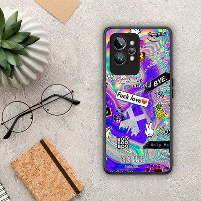 Θήκη Realme GT2 Game Over από τη Smartfits με σχέδιο στο πίσω μέρος και μαύρο περίβλημα | Realme GT2 Game Over Case with Colorful Back and Black Bezels