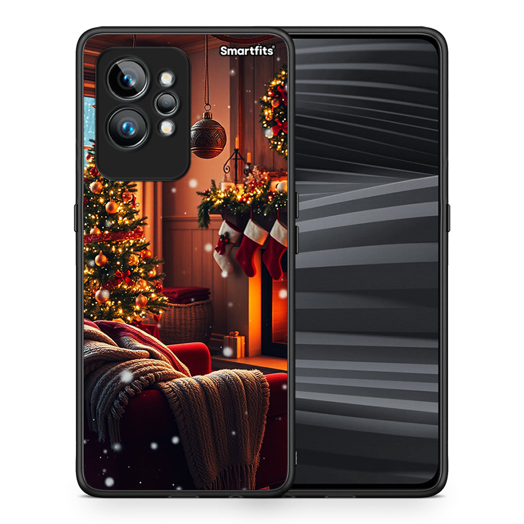 Θήκη Realme GT2 Pro Home For Christmas από τη Smartfits με σχέδιο στο πίσω μέρος και μαύρο περίβλημα | Realme GT2 Pro Home For Christmas Case with Colorful Back and Black Bezels