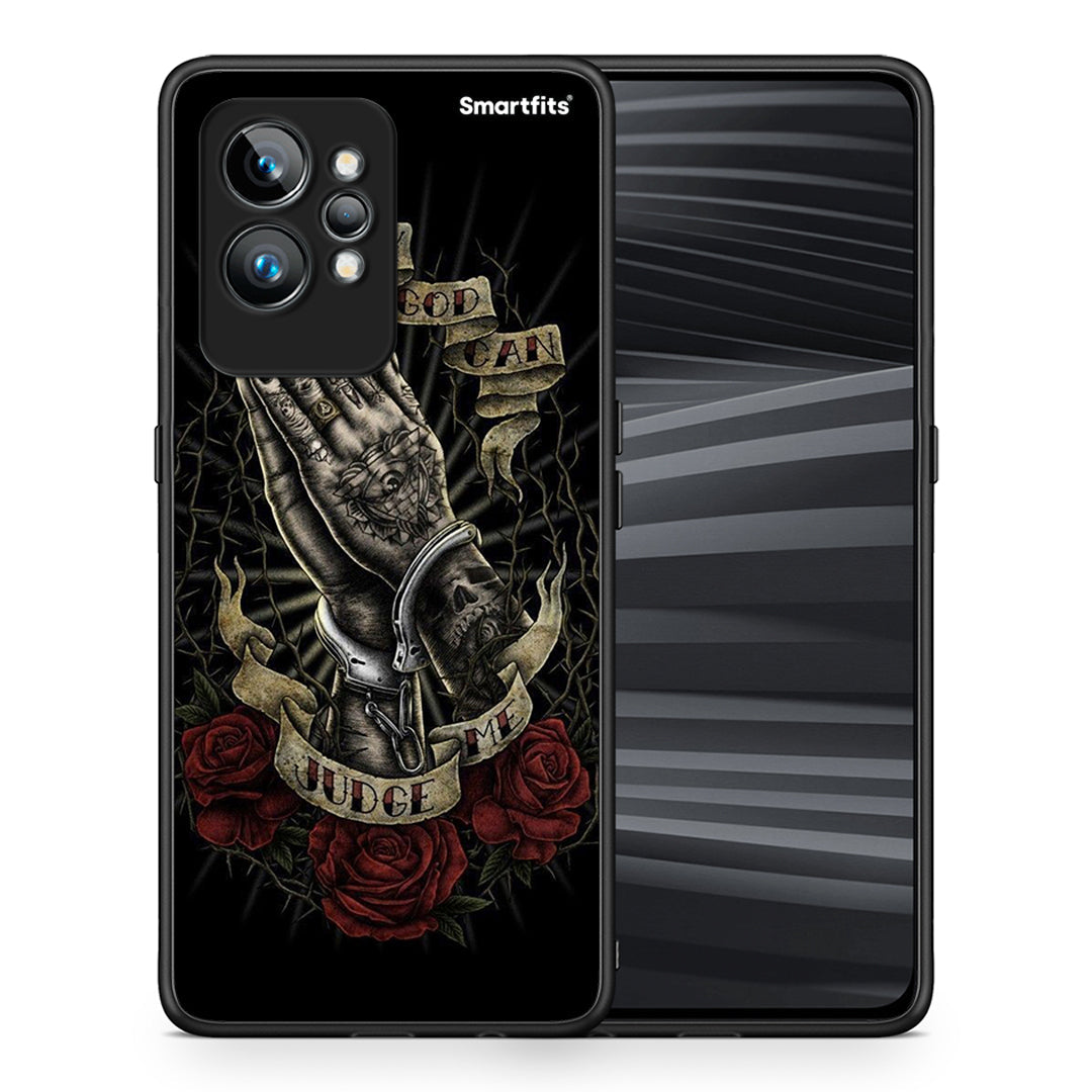 Θήκη Realme GT2 Judge By God από τη Smartfits με σχέδιο στο πίσω μέρος και μαύρο περίβλημα | Realme GT2 Judge By God Case with Colorful Back and Black Bezels