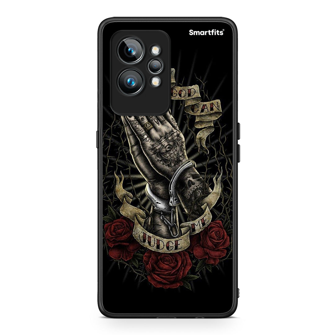 Θήκη Realme GT2 Judge By God από τη Smartfits με σχέδιο στο πίσω μέρος και μαύρο περίβλημα | Realme GT2 Judge By God Case with Colorful Back and Black Bezels