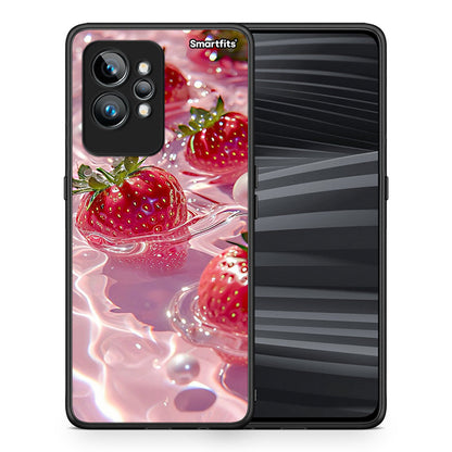 Θήκη Realme GT2 Juicy Strawberries από τη Smartfits με σχέδιο στο πίσω μέρος και μαύρο περίβλημα | Realme GT2 Juicy Strawberries Case with Colorful Back and Black Bezels