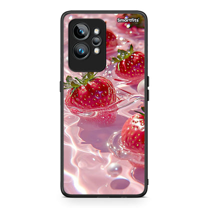 Θήκη Realme GT2 Juicy Strawberries από τη Smartfits με σχέδιο στο πίσω μέρος και μαύρο περίβλημα | Realme GT2 Juicy Strawberries Case with Colorful Back and Black Bezels
