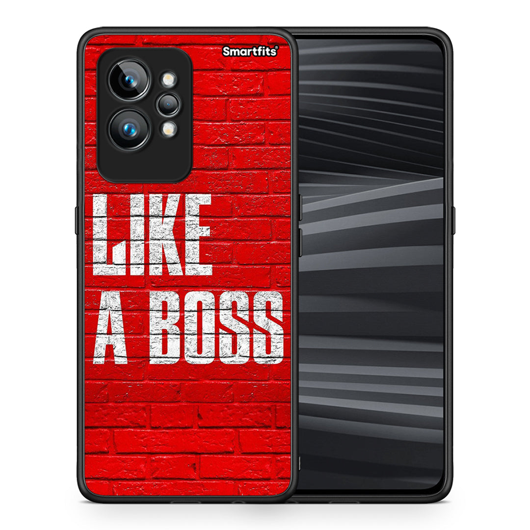 Θήκη Realme GT2 Like A Boss από τη Smartfits με σχέδιο στο πίσω μέρος και μαύρο περίβλημα | Realme GT2 Like A Boss Case with Colorful Back and Black Bezels